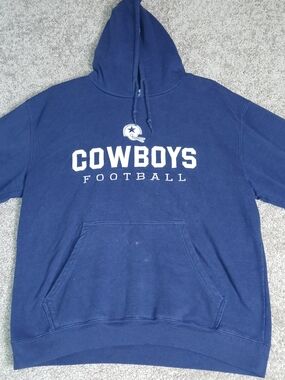 Dallas Cowboys Navy Pullover Hoodie - Cowboys Football Logo - Large